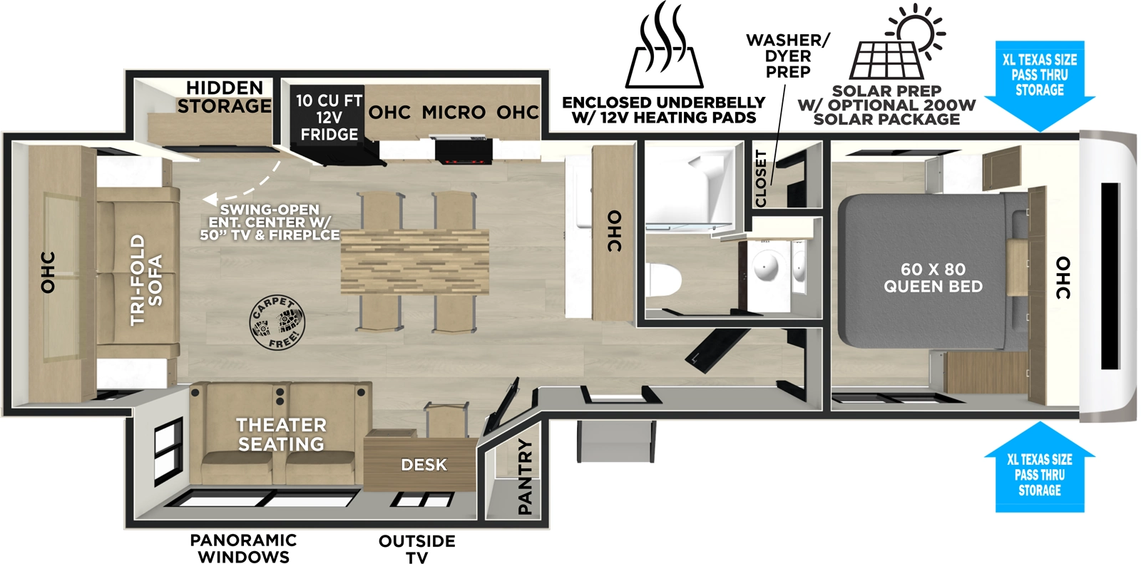 Hemisphere Travel Trailers 275RL Floorplan